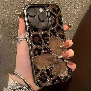 [Trending]Phone case: Black laser brown butterfly leopard pattern phone case, compatible with Iphone/Samsung/ 17/ 17 Pro Max/ 17 Pro/ 12/ 12 Pro/ 12 Pro Max/ 13/ 13 Pro/ 13 Pro Max/ 14/ 14 Pro/ 14 Pro Max/ 15/ S26/S25/S24/S23 Ultra
