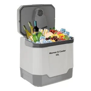 35QT Portable Car Refrigerator & Warmer - 12V/110V Electric Cooler for Road Trips, Camping & Truckers - Ice-Free Cooling summervibes