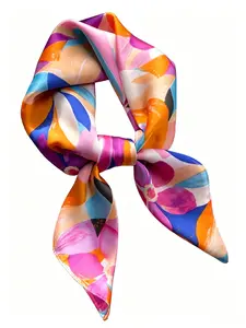 Ditsy Floral Print Square Scarf, Neck Scarf, Fashionable Soft Lightweight Shawl for Women, Casual Versatile Scarf for All Seasons