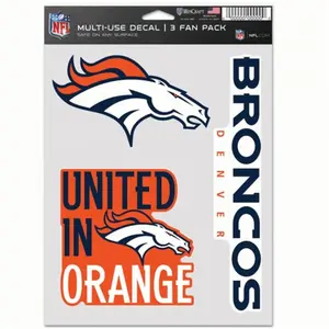 Wincraft  NFL Denver Broncos Decal Multi Use Fan - Pack of 3
