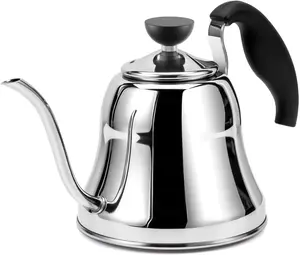 Gooseneck Tea Kettle for Stovetop – 28oz Stainless Steel Pour-Over Coffee Kettle with Flow Control, Food-Grade Material, Ideal for Tea and Coffee Brewing at Home & in the Kitchen, Silver.