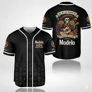 Modelo Beer Dia De Los Muertos Baseball Jersey - Sugar Skull Edition