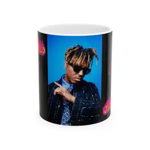 Cool Aesthetic Ceramic Mug with Neon Text | Unique Gift for Coffee Lovers, Art Enthusiasts, Collectors, Trendy Home Decor