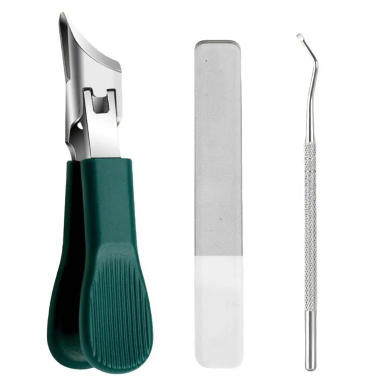 Eagle Beak Beveled Nail Clippers,Wide Jaw Opening Anti-Splash Slanted Nail Clipper,Long Handle Wide Jaw Opening Anti-Splash Slanted Nail Clipper,Edge Nail Clippers 3-Piece Set for Women and Men