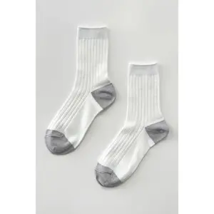 Her Glow Socks in White/Silver