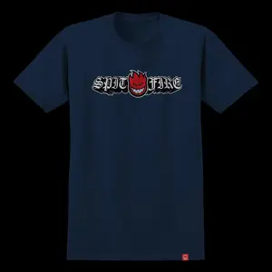 Spitfire Old E Drop Bighead Tee - True Navy w/ Red, Black & White Print
