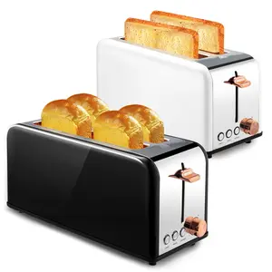 Pukomc 4-Slot Toaster – Home Toastie Machine Multifunction, Extra-Wide Slots (Fits Bagels/Waffles), 6 Browning Levels, 1500W Stainless Steel