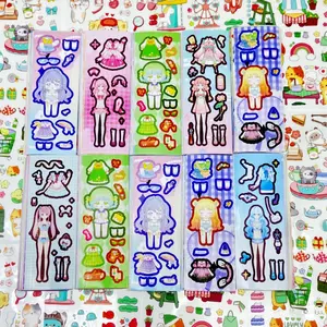 Cute Princess Dress Sticker, 200pcs/set Cartoon Dress Sticker, DIY Decorative Sticker for Scrapbooking, Journaling, Gift Wrapping