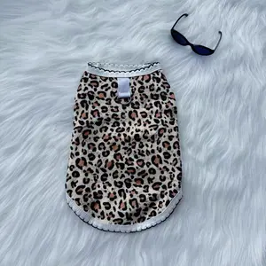 Fashion Pet Vest for Dogs & Cats, Fleece Lined Warm Jacket, Leopard Print Strawberry Design, Cute Style for Small Pets, Puppy Clothes