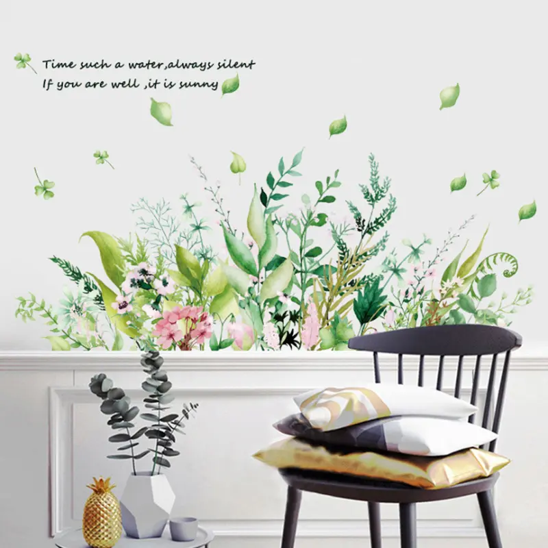 Vine Wall Decals, Green Plant Leaves Wall Stickers - Peel and Stick, Removable