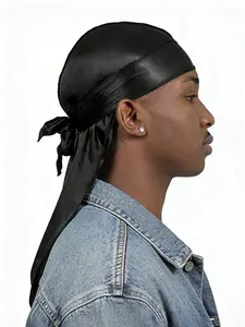 Premium Silky Satin Durag for Men & Women,Soft Breathable Durag for 360 Waves, Comfortable Fitted Head Wrap, Solid Color Durag for Daily Wear, Outdoor Sports & Hair Protection