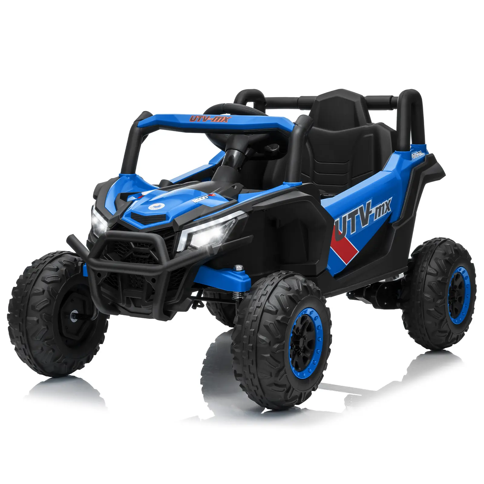 12V Kids Electric UTV Ride On Car – Remote Control, Switchable 2WD/4WD, 4 Spring Suspension, EVA Tires, Safety Belt, Double Doors, wireless Music, LED Lights, for Boys & Girls Ages 3-8, Birthdays, 3-Point Seat Belt, Rechargeable, Holidays