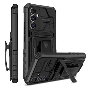 Shockproof Phone Case with Card Holder & Stand, Detachable Protective Cover, Phone Accessories Compatible with Samsung Galaxy A13 A14 A15 A16 A33 A34 A35 A53 A54 A55 4G/5G, Casing