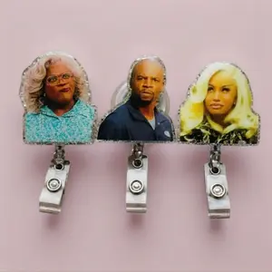 Funny Expressions Acrylic Badge Reel Retractable ID Holder For Nurses, Sassy Healthcare Workers, And Medical Professionals