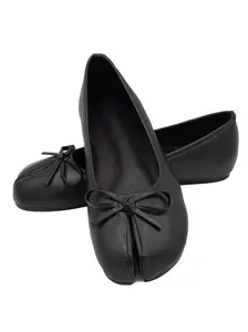 Krista Black Split-Toe Ballet Flats