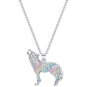 Horse Wolf Giraffe Dinosaur Necklace Gifts,Flamingo Elephant Sloth Llama Mermaid Necklaces Jewelry for Women