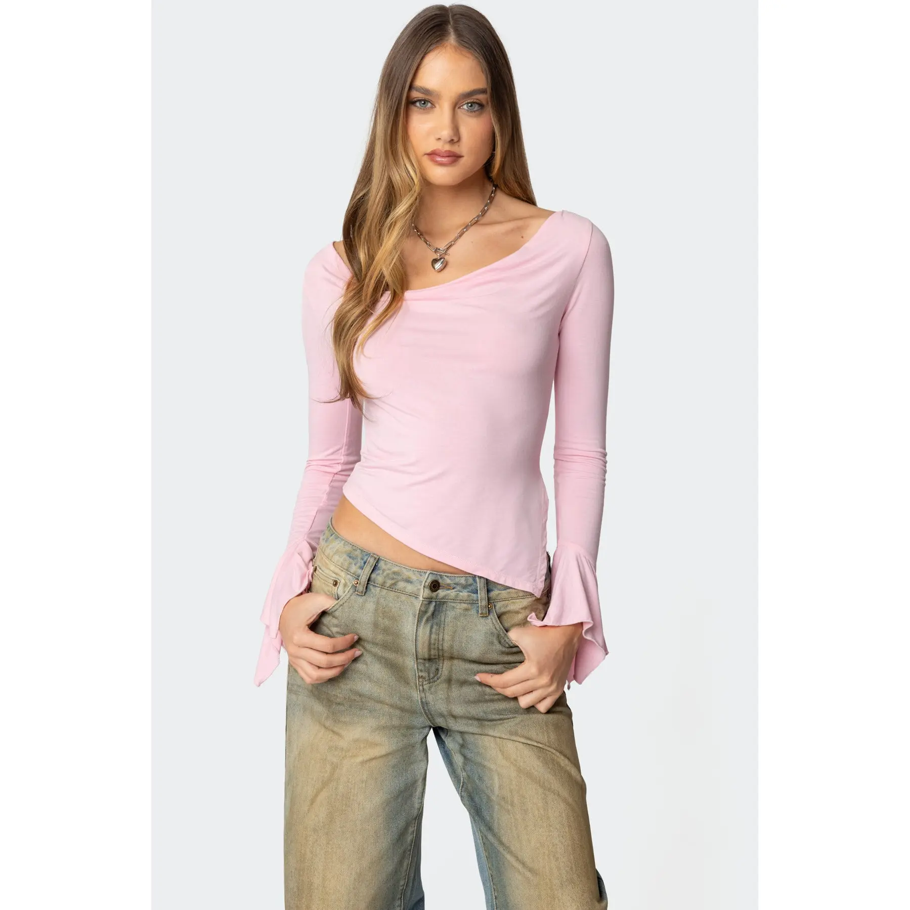 Rayna Cowl Neck Asymmetric Top