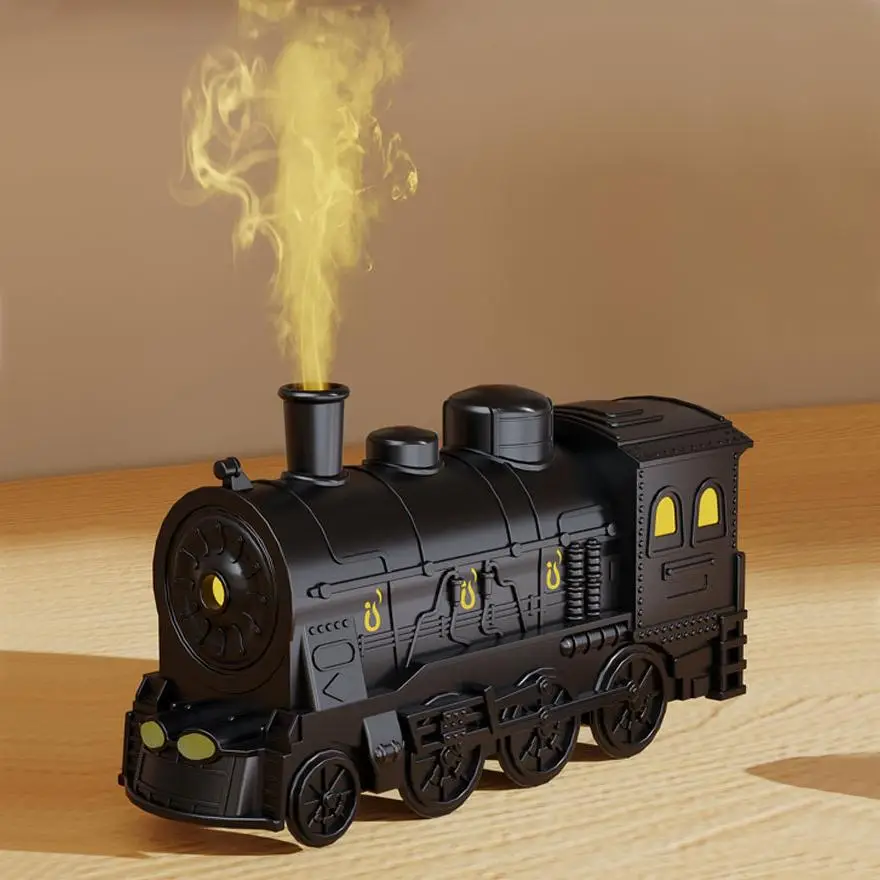 Train Design Aromatherapy Humidifier, USB Powered Creative Essential Oil Diffuser with Remote Control & Color Changing Lights, Ambient Aroma Diffuser