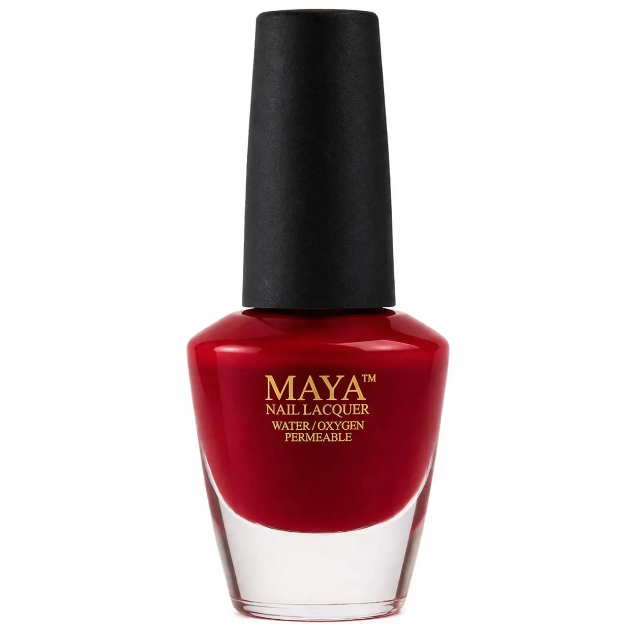 MAYA Shirley Temple Nail Lacquer Water Base in Dark Red with Cap for Nail Care & Manicure Halal Vegan 9-Free Formula Breathable & Wudu Friendly Polish Cherry Cutics Cosmetic