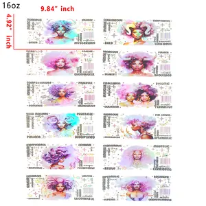(J89) Holographic 12pcs Zodiac Girl UV DTF Cup Wraps for 16OZ tumblers Waterproof Acrylic Wraps for Cups Glasses &Smooth Objects Vivid Colors Strong Adhesion CustomizableStickers Decal Sticker Art Crafts Kit