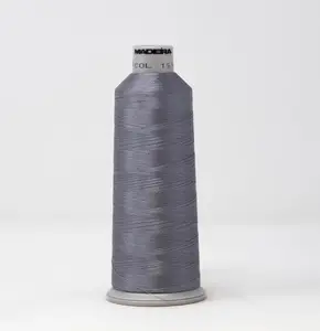 Madeira Polyneon - Ref. # 1918 -- Polished Pewter -- Weight #40 -- Machine Embroidery Thread -- 5,500 Yards Cone