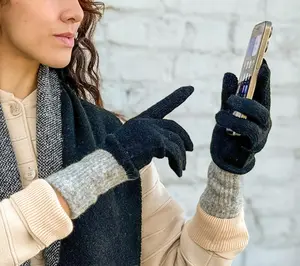 Sprigs Ruffle Edge Knit Scarf & Touchscreen Gloves Set