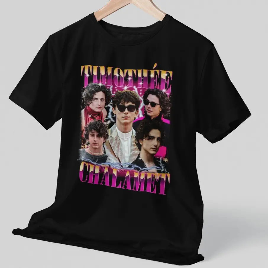 Timothee Chalamet T-Shirt, Graphic Tee Classic Cotton, Casual Wear for Men and Women, Vintage Aesthetic Tshirt, Timothee Chalamet Retro 90s Shirt