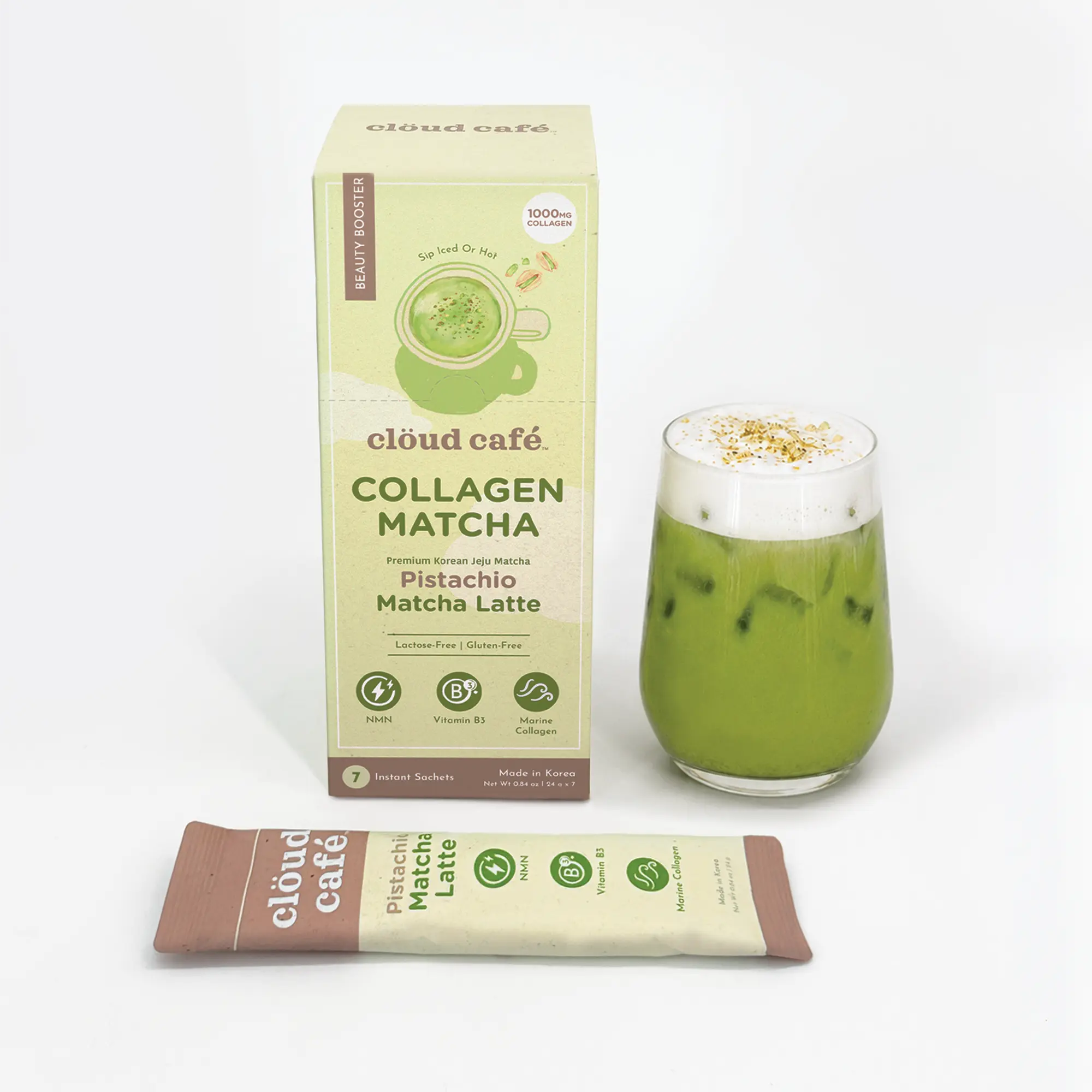 Pistachio Matcha Latte 7 Pack (Collagen-Infused)