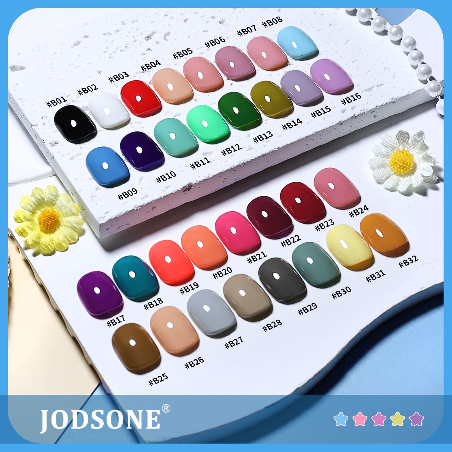 JODSONE Same Color Same Bottle 32 Colors Gel Nail Polish Set UV Light Included | Soak Off Glitter/Matte Base Top Coat | Salon Home DIY JODSONE Same Color Same Bottle 32 Colors Gel Nail Polish Set UV Light Included | Soak Off Glitter/Matte Base Top Coat | Salon Home DIY
