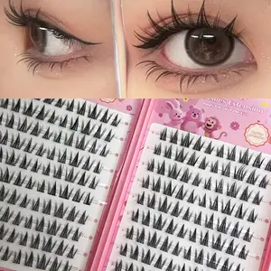 False eyelashes that can be directly adhered without glue - 200, DIY C curl, 0.07mm thickness, natural comic style, glue-free false eyelashes, Cosmetic false lashes