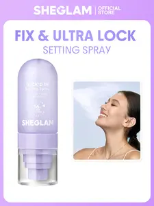 SHEGLAM Lock'd In Setting Spray Long Lasting Makeup Fixing Spray Oil Control Waterproof Smudge Proof Lightweight Hydrating Fine Mist Face Setting Spray for All Skin Types Matte Finish
