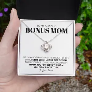 Bonus Mom Necklace, Love Knot Necklace, Gifts For Step Mom, Mother's Day Gift For Bonus Mom, Step Mom Gifts, Bonus Mom Gifts, Bonus Mom Jewelry From Daughter/Son on Birthday, Christmas