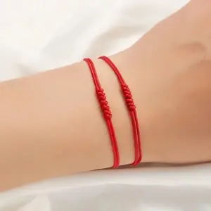 2pcs/Set Handmade Lucky Couple & Friendship Red String Bracelets With 7 Knots touch bracelet pulsera roja