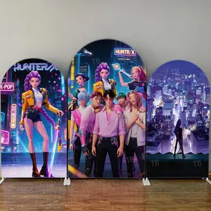 15=day Delivery 15-day Delivery Cyber Girl Group Hunter Arch Backdrop Cover Kids Birthday Party Decoration Baby Shower Cool Stage Girl Photography Background Wall