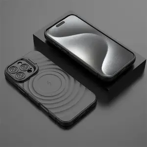 Matte Armor Magnetic Case Compatible for iPhone 16 15 14 13 Pro Max |   MagSafe Wireless Charging Foldable Stand Camera Protection Cover