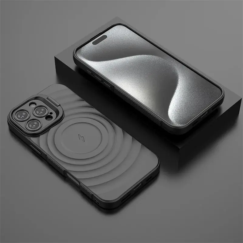 Matte Armor Magnetic Case, Magnetic Charging Compatible with MagSafe, Lens Kickstand, Full Camera Protection Cover Compatible With iPhone 17 16 15 14 13 Pro Max