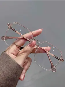 Unisex Stylish Square Frame Glasses, Photochromic Glasses, High Quality Eyeglasses, Fashion Eyeglasses for Work, Daily Clothing Decor, Perfect Accessory for Outdoor Activities