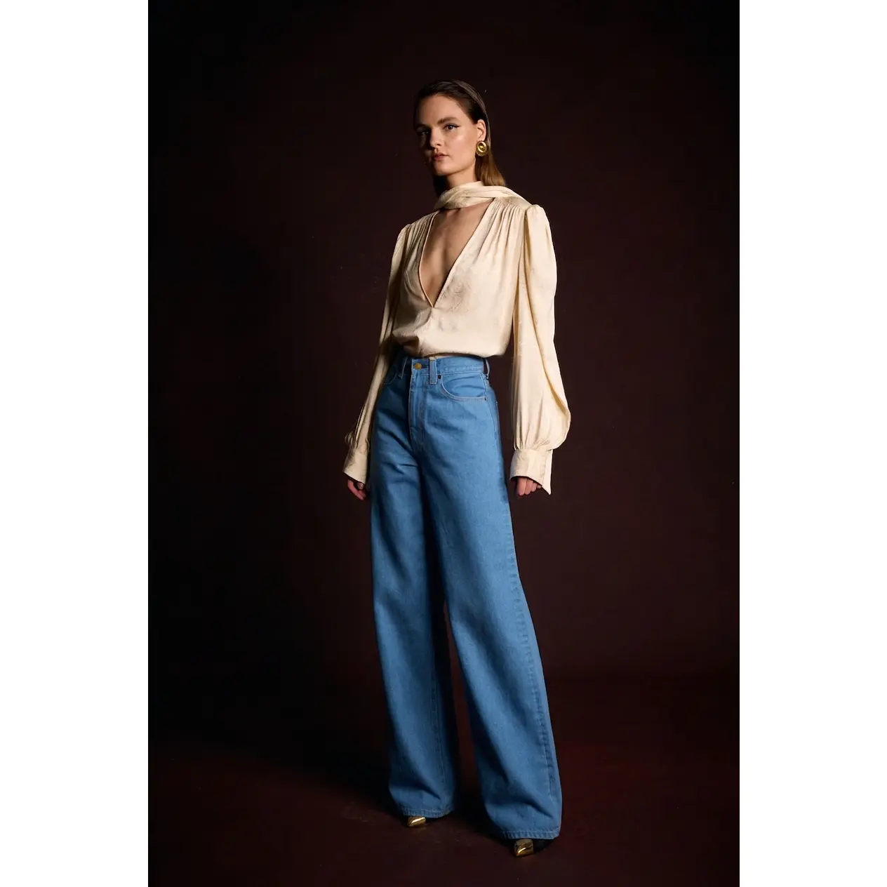 THE FARRAH JEANS in True Blue Japanese Denim