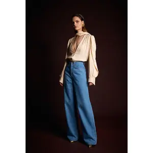 THE FARRAH JEANS in True Blue Japanese Denim