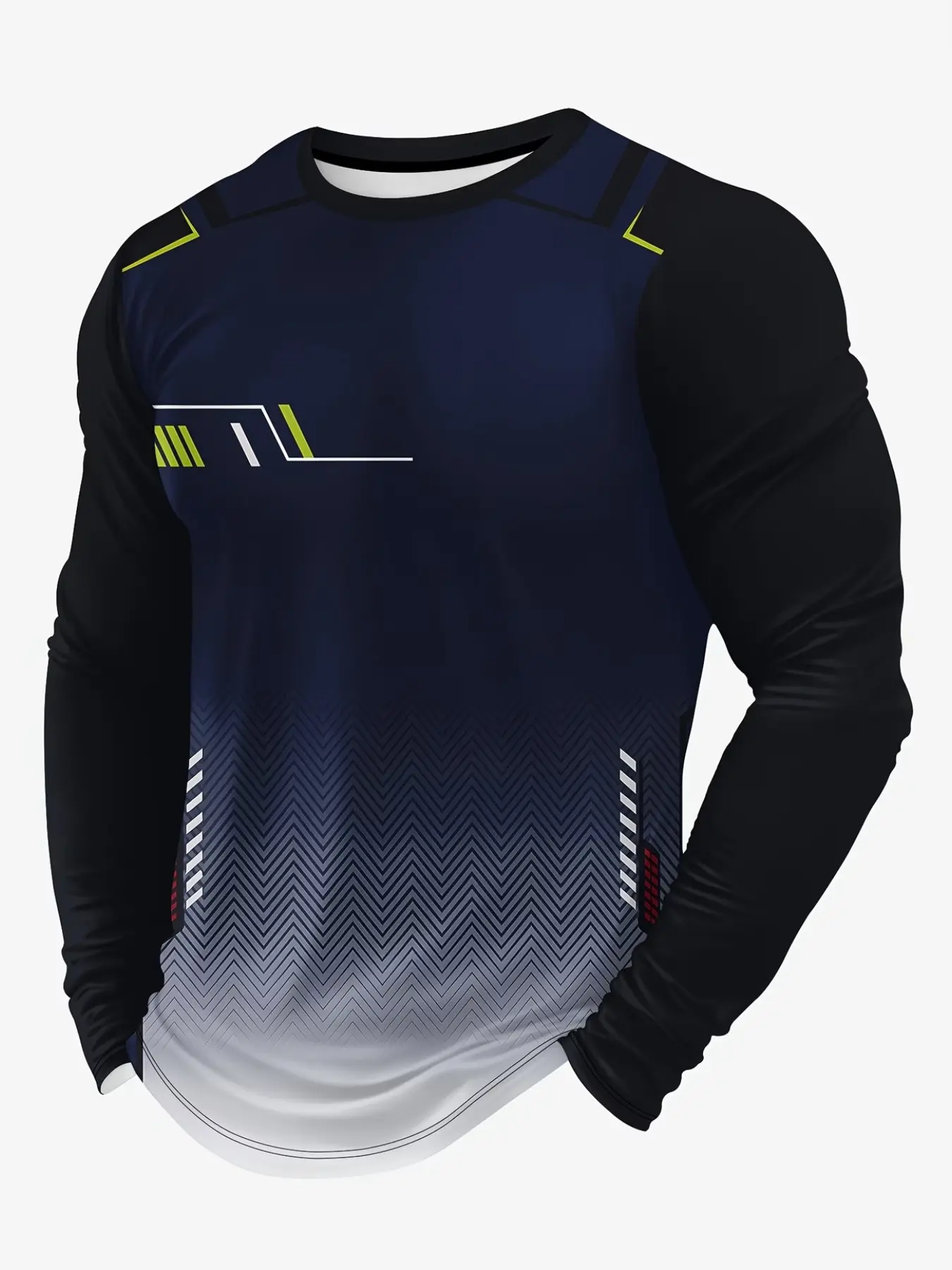 Men's 3D Print Long Sleeve T-Shirt, Compression Tee, Breathable and Comfortable, Ideal for Casual Sports, Stylish and Functional Apparel, Athletic Workout Shirt, Breathable Workout Top