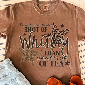 Shot of Whiskey Graphic Tee | Espresso Comfort Colors Country Shirt