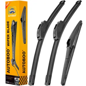 AUTOBOO/3-Pack Windshield Wiper Blades,Quiet & Stable,All-Season,Automotive Front + Rear Wiper Blades
