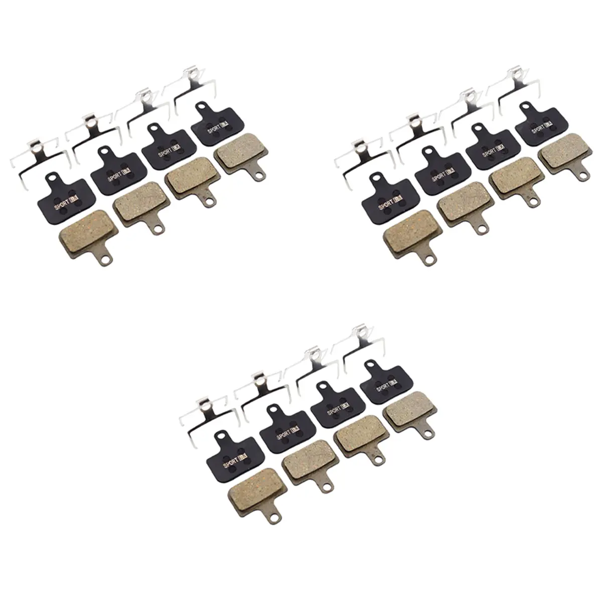12 Pair x Bicycle Disc Brake Pads for Bikes, Race Bikes - Semi-Metal Sport Pads, 30.5x29.5mm, Better Heat Dissipation, Longer Life Parts for Avid DB Elixir, SRAM LEVEL TL & T, Avid/Redforce ETap AXS, Pre-Paired