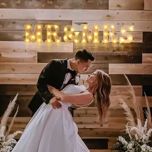 6 Alphabet Couple Wedding Sign Lights, led light monogram, romantic proposal wedding, sparkling freestanding sign light suitable for wedding anniversary celebration engagement party wedding table decoration, wedding lighting