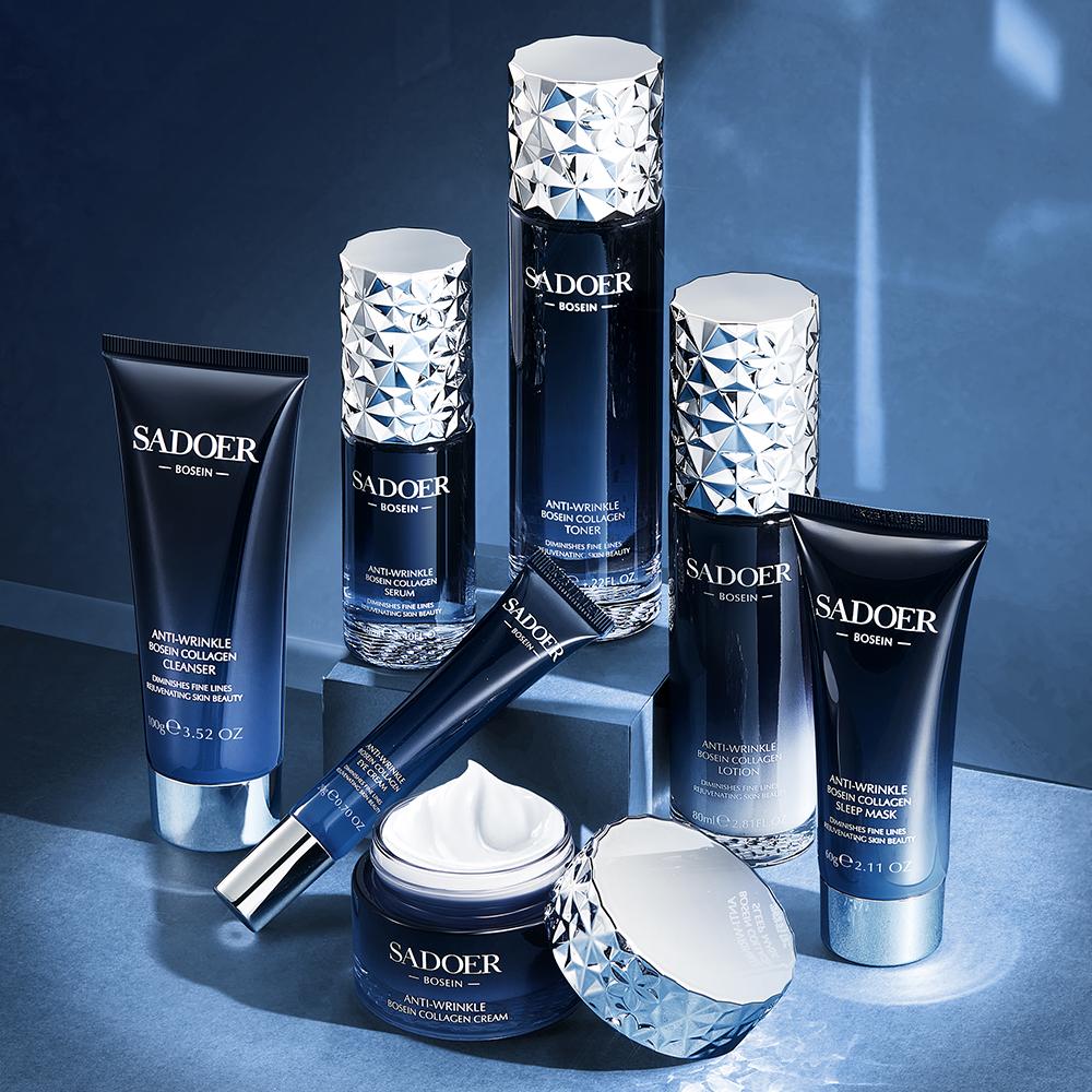 7-Piece Collagen Glass Skin Facial Kit, Moisturizing Nourishing Brightening Skin Care Gift Set, Gentle Formula Suitable for Sensitive Skin