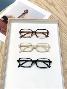 Unisex Simple Style Plain Color Glasses, Trendy Casual Mixed Color Square Frame Eyeglasses for Everyday Use, Fashion Accessories for Outdoor Activities