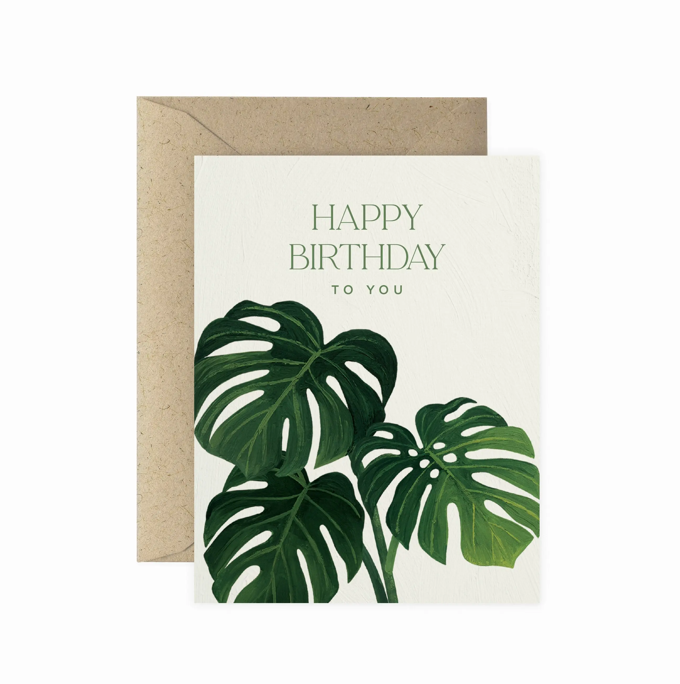 Monstera Happy Birthday Greeting Card