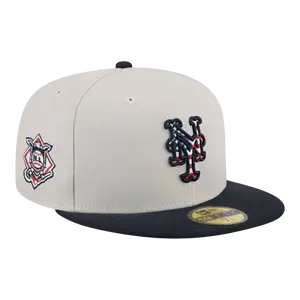 New Era 59Fifty MLB New York Mets Independence Day 2024 Fitted Hat Gray/Navy