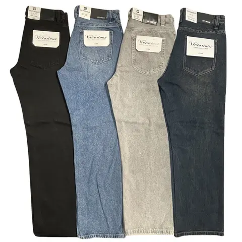 VICTORIOUS Men's Loose Fit Baggy Denim Jeans 100% Cotton Streetwear
