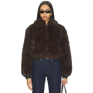 BLANKNYC Cropped Faux Fur Coat in Midnight Run BLANKNYC Cropped Faux Fur Coat in Midnight Run